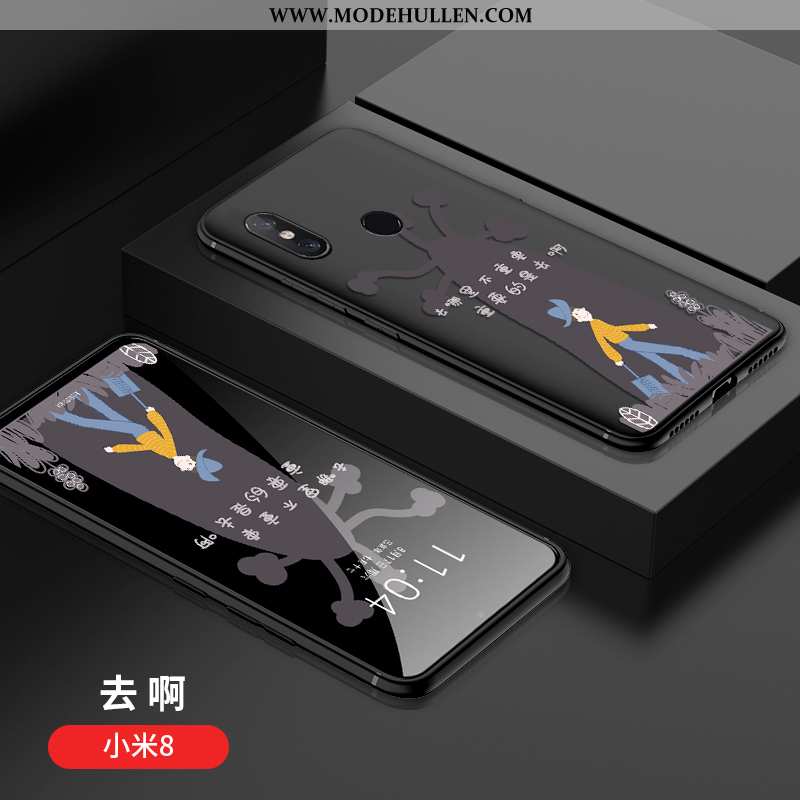 Hülle Xiaomi Mi 8 Kreativ Muster Persönlichkeit Dünne Weiche Nubuck Alles Inklusive Schwarz