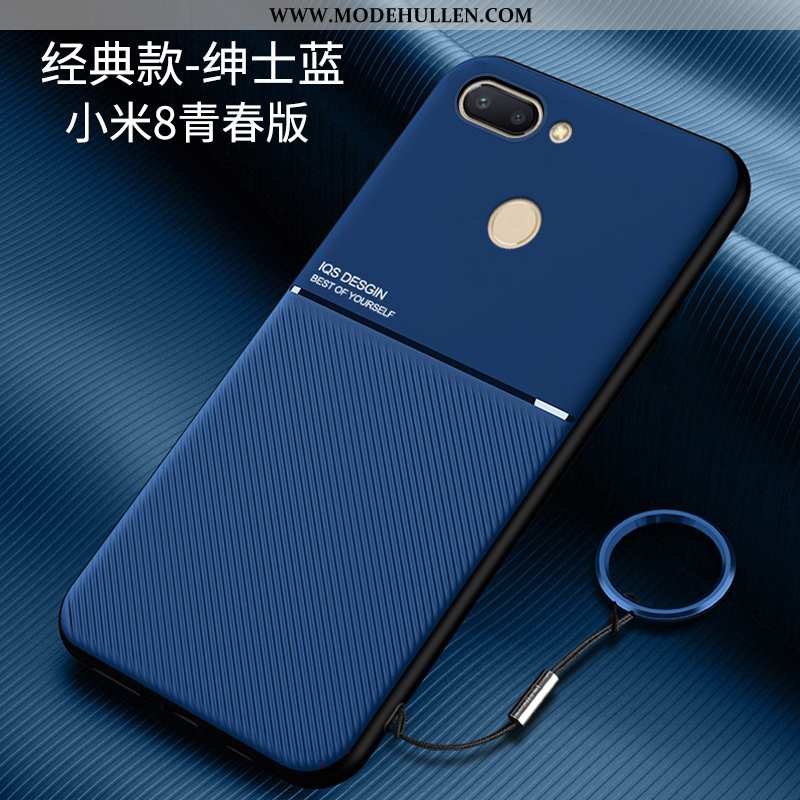 Hülle Xiaomi Mi 8 Lite Dünne Silikon Schwer Jugend Schutz Blau Case
