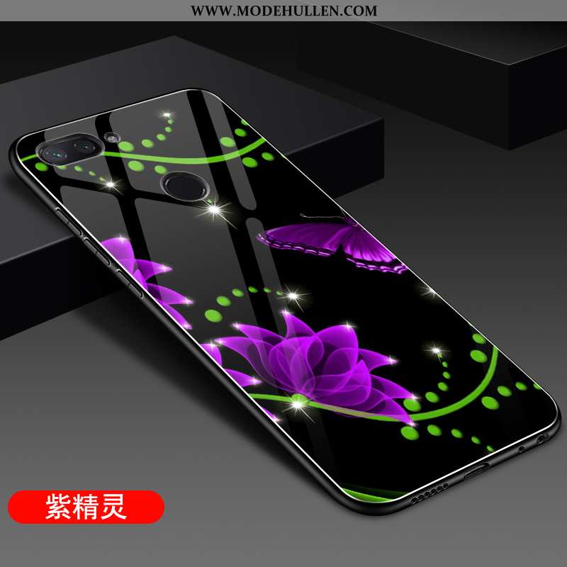 Hülle Xiaomi Mi 8 Lite Glas Nubuck Spiegel Persönlichkeit Jugend Mini Schwer Lila