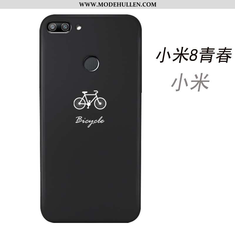 Hülle Xiaomi Mi 8 Lite Mode Nubuck Case Weiche Einfassung Mini Jugend Schwarz