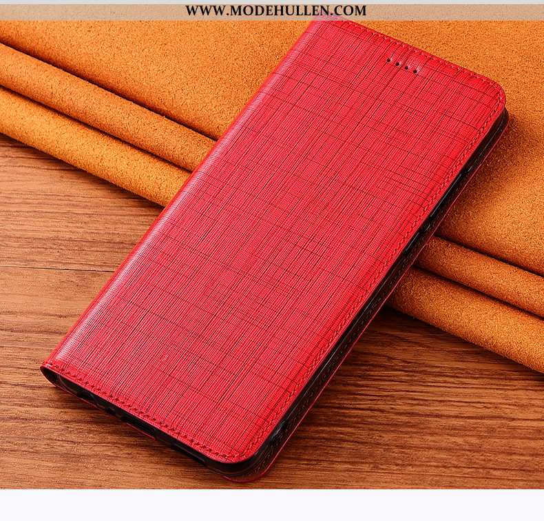 Hülle Xiaomi Mi 8 Pro Echt Leder Muster Clamshell Lederhülle Mini Neu Rote
