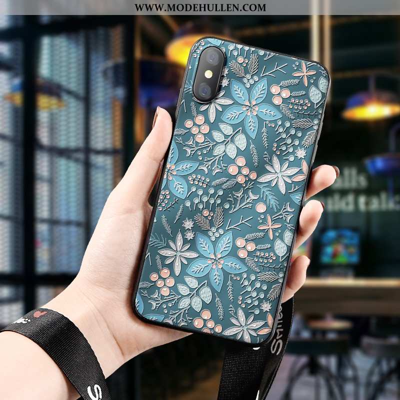 Hülle Xiaomi Mi 8 Pro Prägung Muster Hintere Abdeckung Jugend Handy Case Dreidimensional Grün