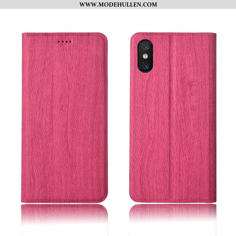 Hülle Xiaomi Mi 8 Pro Schutz Lederhülle Bäume Clamshell Rosa Neu Handy