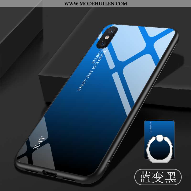 Hülle Xiaomi Mi 8 Pro Trend Weiche Temperieren Glas Muster Farbverlauf Mini Blau