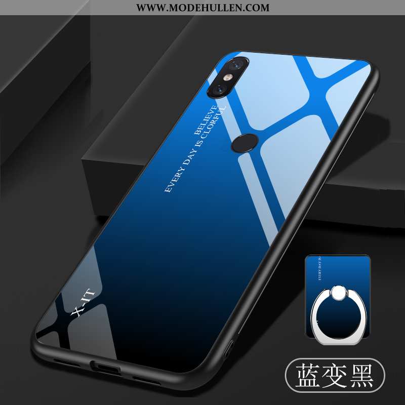 Hülle Xiaomi Mi 8 Pro Trend Weiche Temperieren Glas Muster Farbverlauf Mini Blau