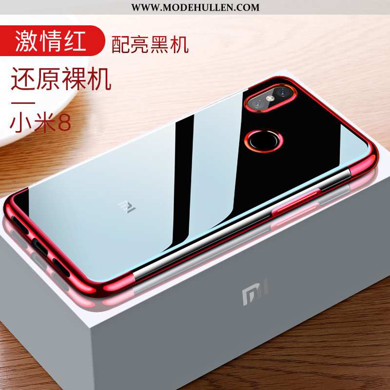 Hülle Xiaomi Mi 8 Super Dünne Persönlichkeit Schutz Kreativ Transparent Rot Rote