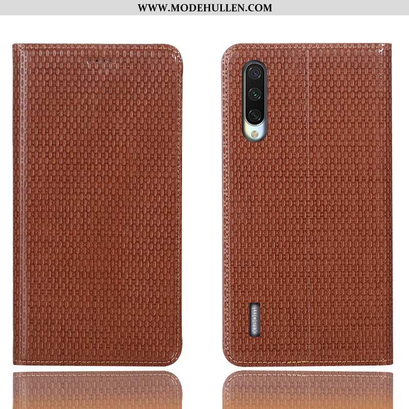 Hülle Xiaomi Mi 9 Lite Lederhülle Muster Case Folio Handy Braun