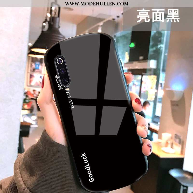 Hülle Xiaomi Mi 9 Mode Persönlichkeit Einfassung Glas Netto Rot Handy Schutz Blau