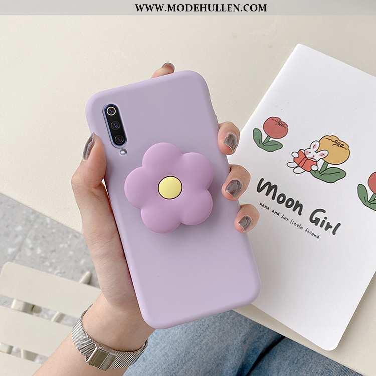 Hülle Xiaomi Mi 9 Weiche Silikon Blumen Mini Schutz Lila Case