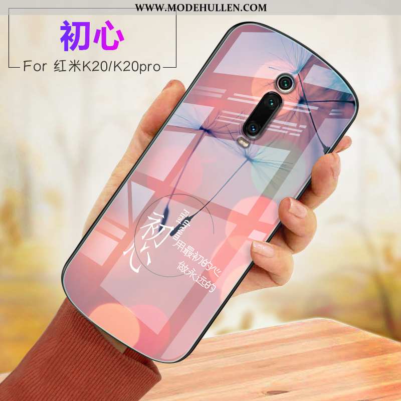 Hülle Xiaomi Mi 9t Glas Weiche Anti-sturz Rot Lila Case Handy