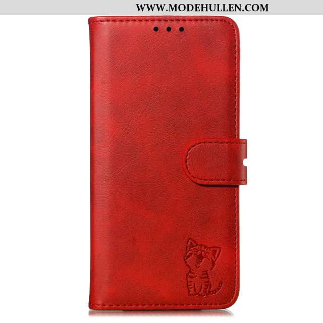 Hülle Xiaomi Mi 9t Lederhülle Folio Mini Anti-sturz Rot Handy Alles Inklusive Rote