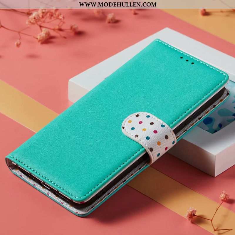 Hülle Xiaomi Mi 9t Lederhülle Hängende Verzierungen Handy Kartentaschen Blau Mini
