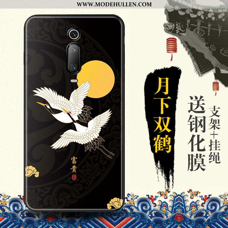 Hülle Xiaomi Mi 9t Prägung Trend Schutz Blau Rot Chinesische Art