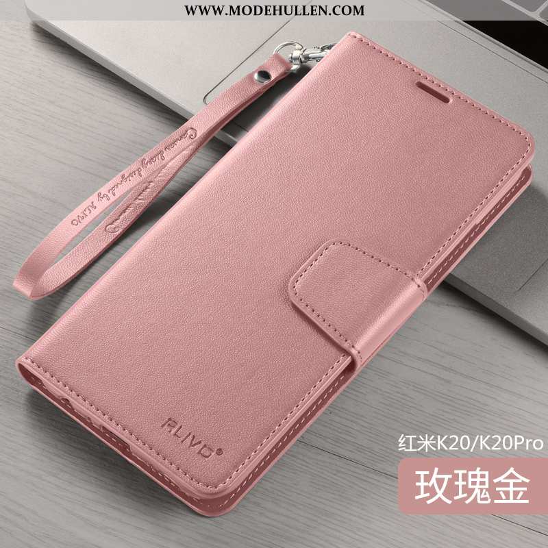 Hülle Xiaomi Mi 9t Schutz Lederhülle Silikon Rot Anti-sturz Case Super Rosa