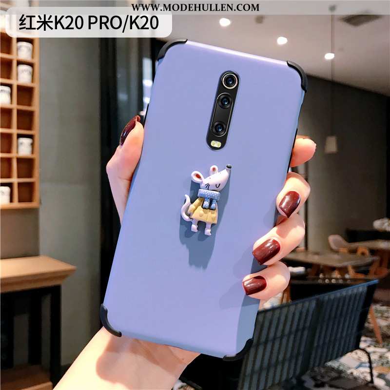 Hülle Xiaomi Mi 9t Schutz Nubuck Blau Handy Nette Ratte