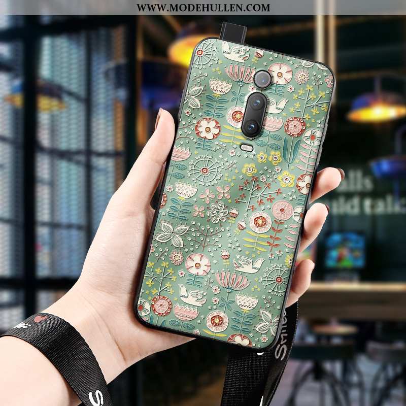 Hülle Xiaomi Mi 9t Silikon Prägung Dreidimensional Handy Grün Groß