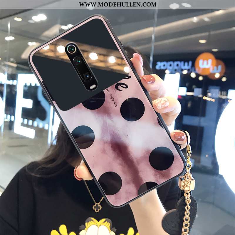 Hülle Xiaomi Mi 9t Trend Glas Wind Mode Denkmal Handy Case Rosa