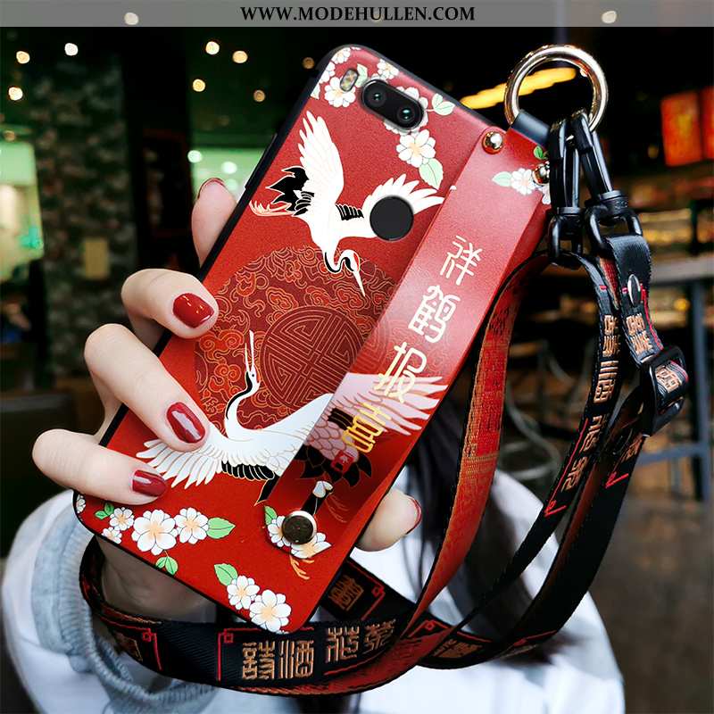Hülle Xiaomi Mi A1 Hängende Verzierungen Persönlichkeit Netto Rot Retro Mini Silikon Rot Rote