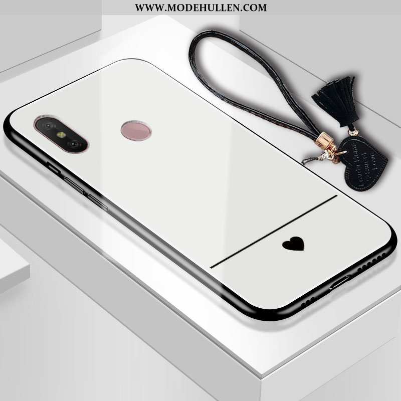 Hülle Xiaomi Mi A2 Lite Glas Weiche Schutz Anti-sturz Case Temperieren Weiße