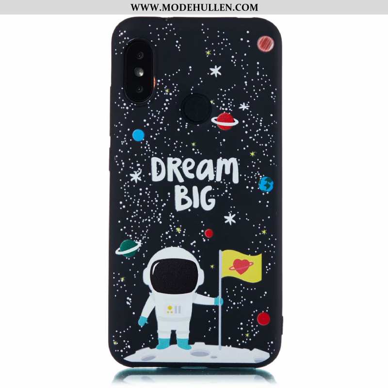Hülle Xiaomi Mi A2 Lite Weiche Nubuck Anti-sturz Schwarz Rot Case Karikatur