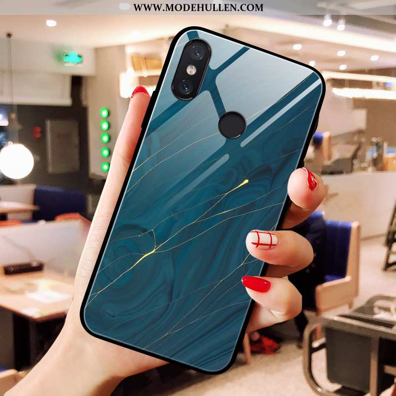 Hülle Xiaomi Mi A2 Muster Glas Liebhaber Mini Einfach Persönlichkeit Handy Blau