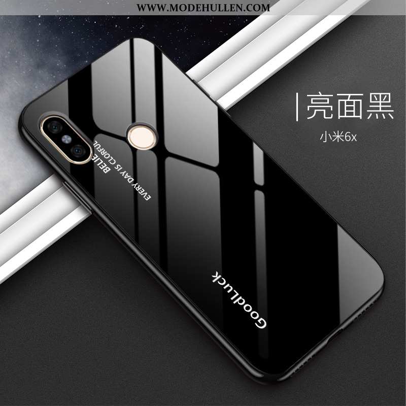 Hülle Xiaomi Mi A2 Silikon Glas Mini Schwarz Einfach Handy Kreativ
