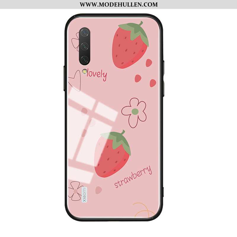 Hülle Xiaomi Mi A3 Schutz Glas Erdbeere Mini Weiche Anti-sturz Muster Rosa