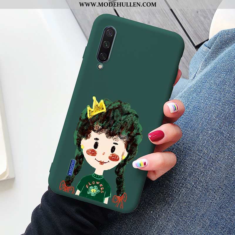 Hülle Xiaomi Mi A3 Schutz Karikatur Anti-sturz Dünne Einfach Silikon Grün Army Grün