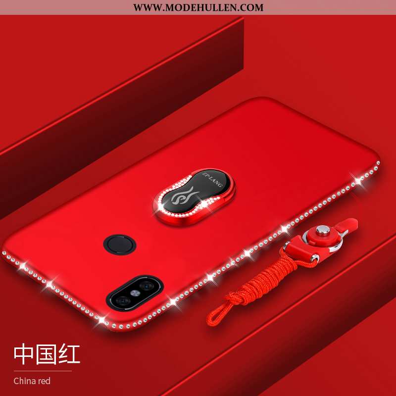 Hülle Xiaomi Mi Max 3 Luxus Nubuck Weiche Hängende Verzierungen Handy Rot Rote