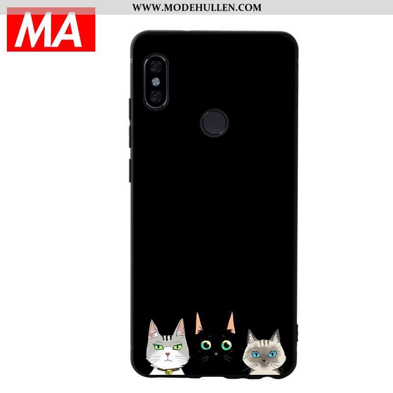 Hülle Xiaomi Mi Max 3 Weiche Silikon Case Handy Einfach Schwarz Katzen Gelbe