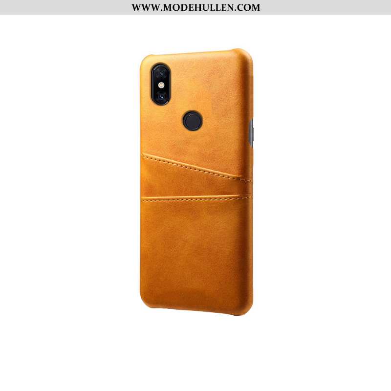 Hülle Xiaomi Mi Mix 3 Lederhülle Leder Qualität Mini Karte Case Gelbe