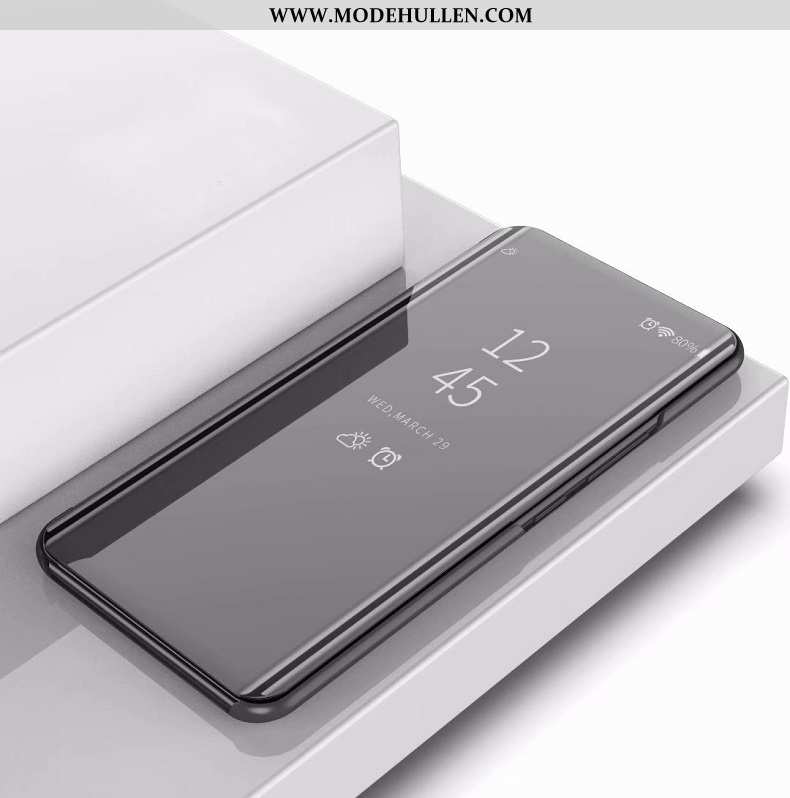 Hülle Xiaomi Mi Mix 3 Lederhülle Silber Handy Folio Halterung Spiegel