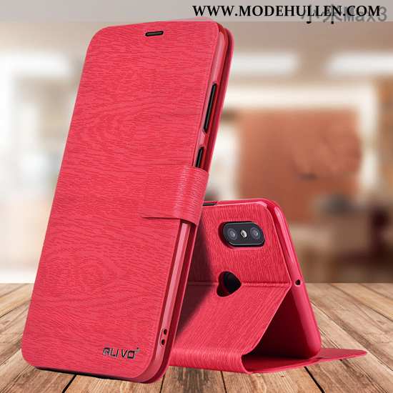 Hülle Xiaomi Mi Mix 3 Silikon Schutz Rot Mini Weiche Lederhülle Rote