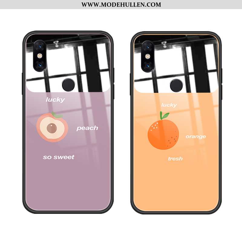 Hülle Xiaomi Mi Mix 3 Trend Weiche Nette Handy Frucht Glas Mini Orange