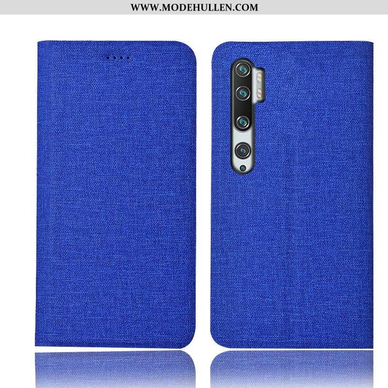 Hülle Xiaomi Mi Note 10 Baumwolle Und Leinen Lederhülle Mini Case Schutz Handy Braun