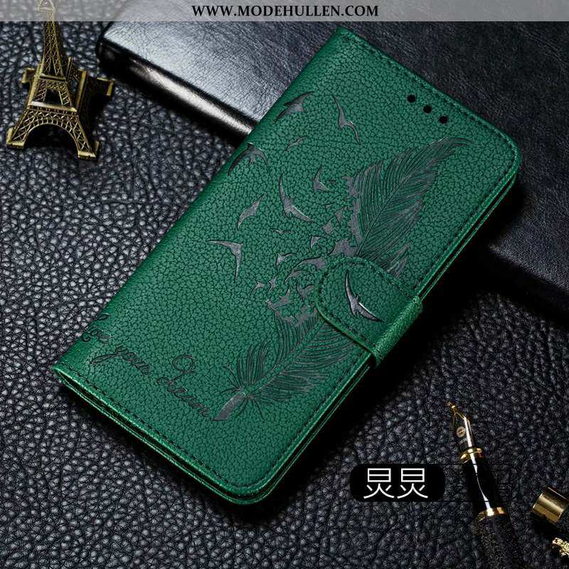 Hülle Xiaomi Mi Note 10 Lederhülle Persönlichkeit Folio Handy Schutz Case Mini Grün