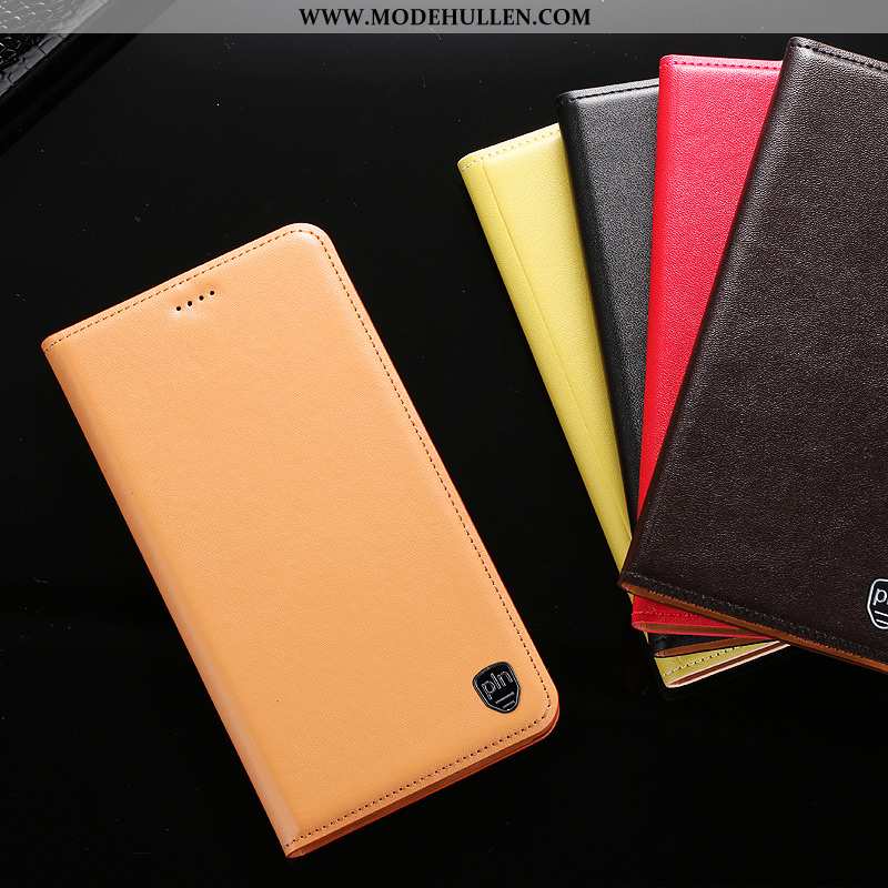 Hülle Xiaomi Mi Note 10 Lite Echt Leder Schutz Alles Inklusive Handy Anti-sturz Folio Gelbe
