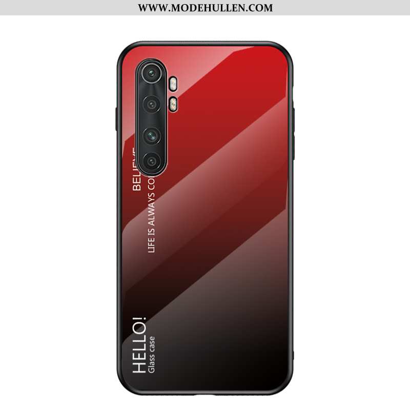 Hülle Xiaomi Mi Note 10 Lite Glas Weiche Lila Farbverlauf Jugend Netto Rot Einfassung