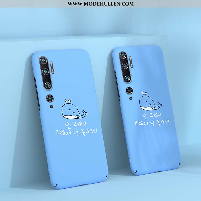 Hülle Xiaomi Mi Note 10 Nubuck Karikatur Angepasst Blau Dünne Schwer