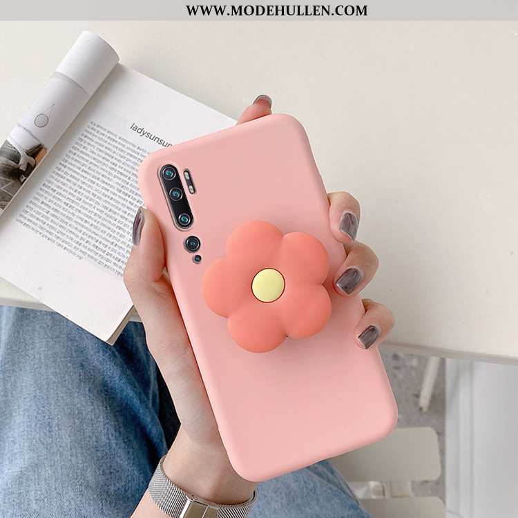 Hülle Xiaomi Mi Note 10 Silikon Schutz Halterung Weiche Mini Blumen Rosa