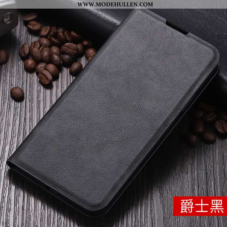 Hülle Xiaomi Redmi 5 Lederhülle Schwarz Handy Rot Falten Folio