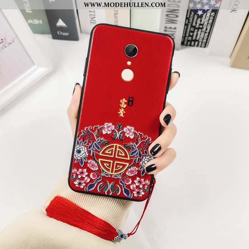 Hülle Xiaomi Redmi 5 Prägung Retro Persönlichkeit Schwarz Liebhaber Rot Schutz