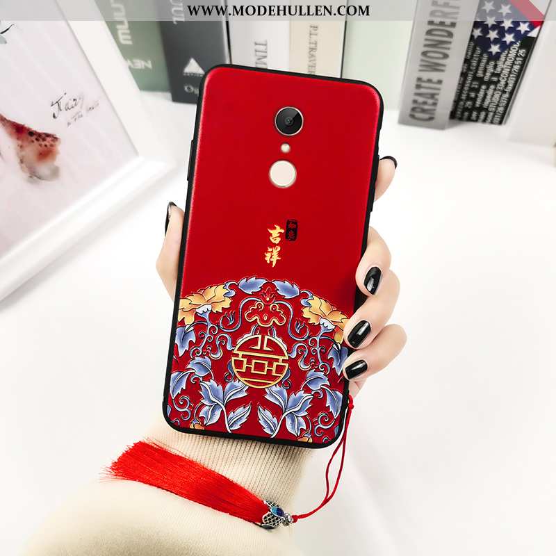 Hülle Xiaomi Redmi 5 Prägung Retro Persönlichkeit Schwarz Liebhaber Rot Schutz
