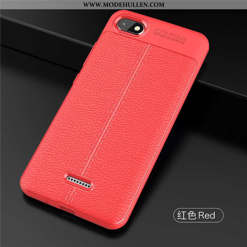 Hülle Xiaomi Redmi 6a Muster Super Leder Weiche Silikon Dünne Schutz Rote