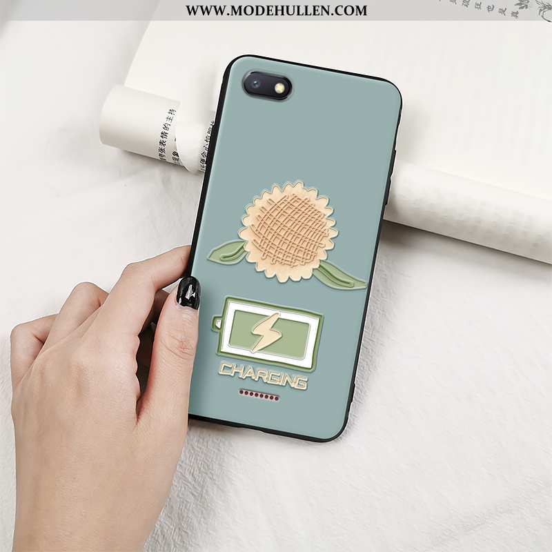 Hülle Xiaomi Redmi 6a Nubuck Persönlichkeit Handy Grün Sonnenblume Case Kreativ