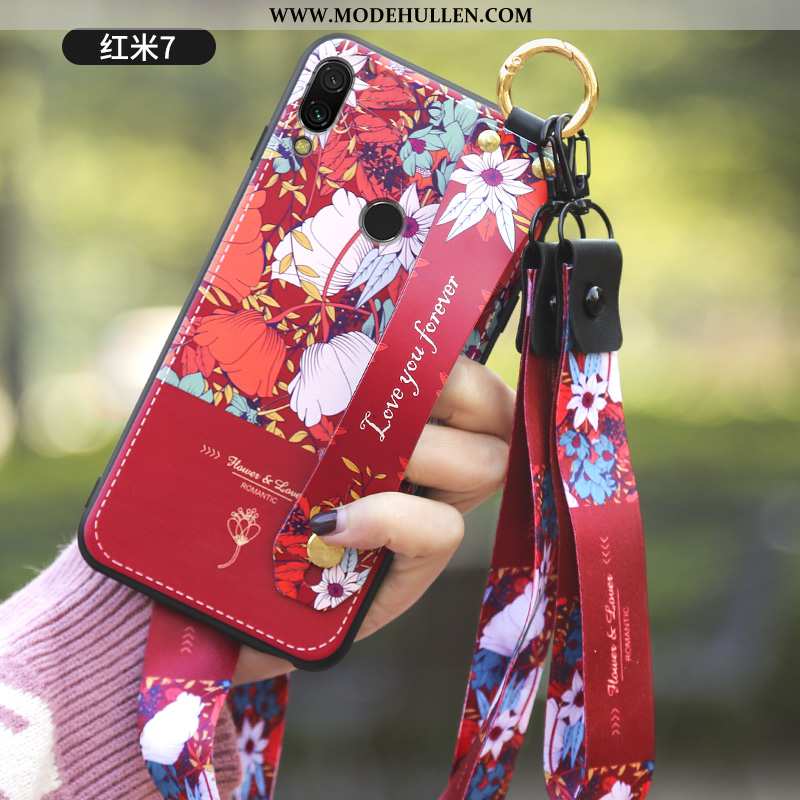 Hülle Xiaomi Redmi 7 Persönlichkeit Retro Silikon Anti-sturz Schutz Rot Trend Weiße