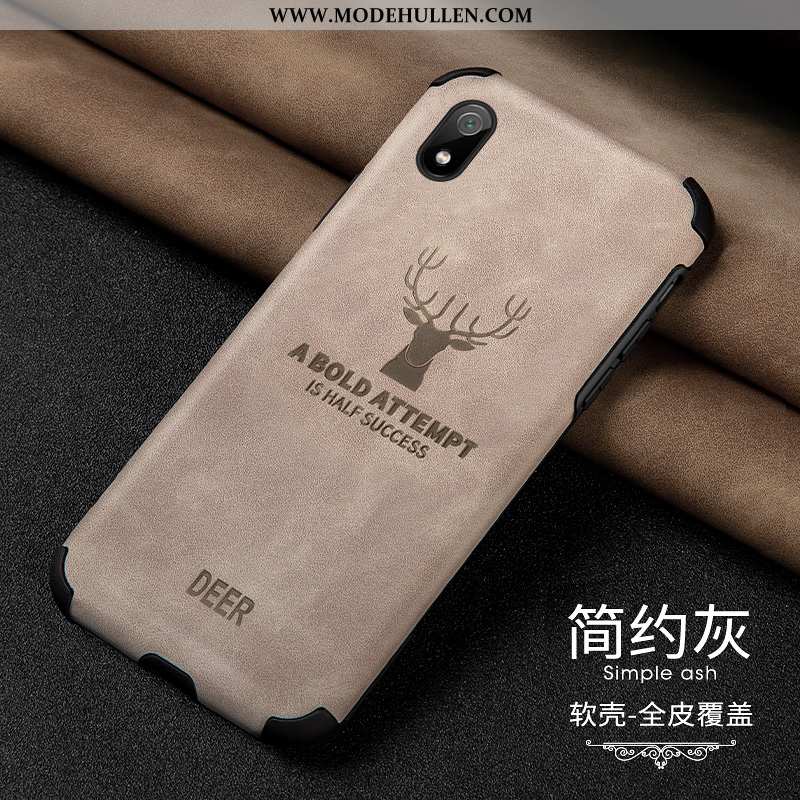 Hülle Xiaomi Redmi 7a Persönlichkeit Leder Silikon Alles Inklusive Mini Weiche Anti-sturz Grau