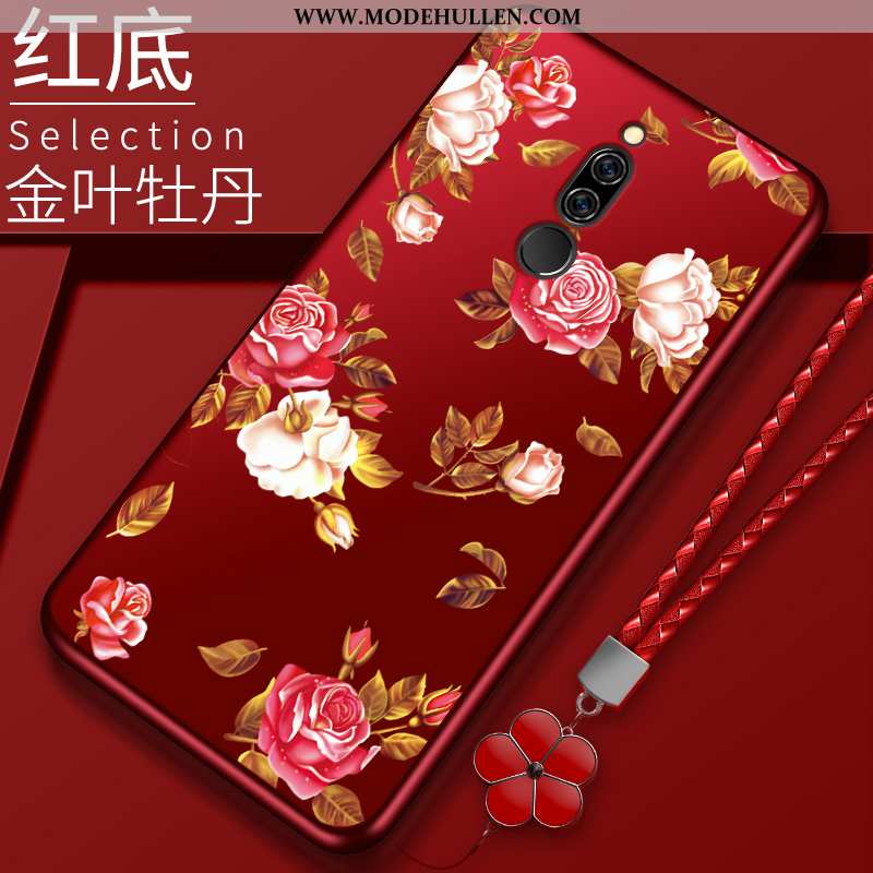 Hülle Xiaomi Redmi 8 Kreativ Original Dünne Trend Silikon Rot Nubuck Schwarz