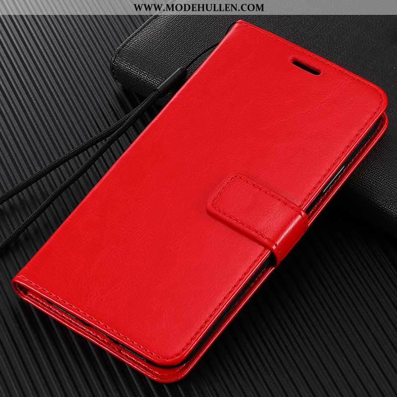 Hülle Xiaomi Redmi 8 Lederhülle Case Silikonschutzweiche Temperieren Mini Rote