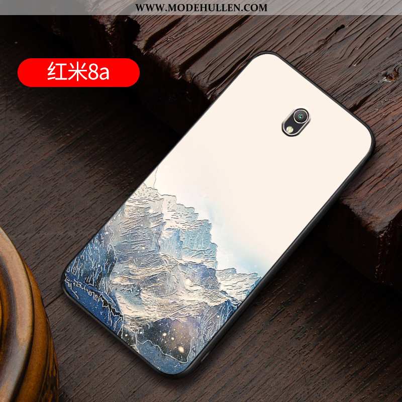 Hülle Xiaomi Redmi 8a Kreativ Prägung Weiche Anti-sturz Case Persönlichkeit Weiß Weiße